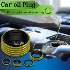 ZDBB 12 Sizes 378 Pcs Bonded Sealing Washer Kit,Automotive Self-Centred Black