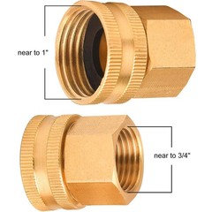 M MINGLE Garden Hose Adapter, 3/4 Inch GHT to 1/2 3/4″ 1/2″ NPT, Gold