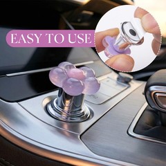 Hzopcw 3pcs Push Start Button Cover, Resin Flower Car Pink & Purple & White