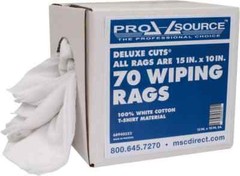 Box of 70 PRO SOURCE Washable White Knit Wiping Rags: 100% Cotton, 10″x15″ Each