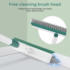 Baseboard Cleaner Tool with Handle, 60″ Extendable Long Green, White-green