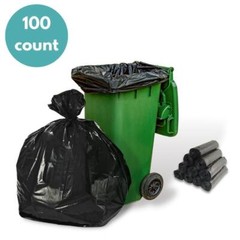 1 Mil Black Trash Can Star Seal Liner LLDPE, 40-45 Gal, 40″ x 46″, 100 Pcs