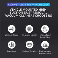 SurnQiee 3-in-1 Handheld Vacuum Cleaner and Cordless Rechargeable Black