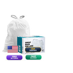 Plasticplace Custom Fit Trash Bags Compatible Simplehuman Code K 50 Count White