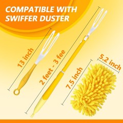 Reusable Duster Refill Compatible with Swiffer Hand 4 Pack(yellow)