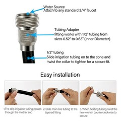 G-Sunny 2-Pack All Metal 1/2″Drip 3/4″ to 1/2″ Hose Adapter*2, Nickel