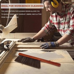 Hand Broom Counter Brush with Wood Handle Soft Bristle Dusting Brush for Car Fur
