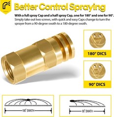 Boomless Spray Nozzle 1/2″ FPT #5 Orifices 90° 180° Caps 2.0 GPM @ 40 PSI 6540-1