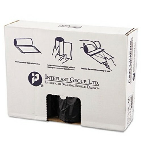 Inteplast S366012K Black 55 Gallon Trash Can Liner 36X60, 12 micron, 200/case