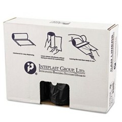 Inteplast S366012K Black 55 Gallon Trash Can Liner 36X60, 12 micron, 200/case