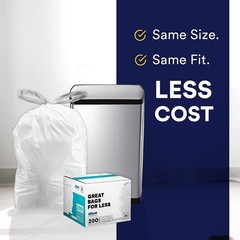 Plasticplace Custom Fit Trash Bags Compatible W Simplehuman Code H Drawstring
