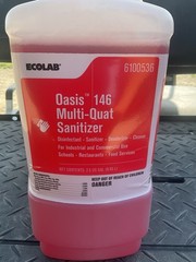 Ecolab 6100536 Oasis 146 Multi-Quat Sanitizer Disinfectant 2.5 Gallons Jul/2025