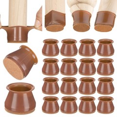 Aneaseit Chair Leg Floor Protectors – 16 pcs Brown – Felt Bottom Large,