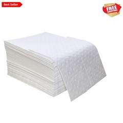 Lightweight Oil Absorbent Pads 15″x18″ – 100 Pack for Efficient Cleanup