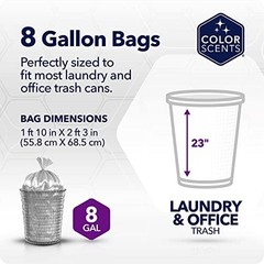 Color Scents Medium Trash Bags – 8 Gallon 360 Total Bags 8 Packs Of 45 Count