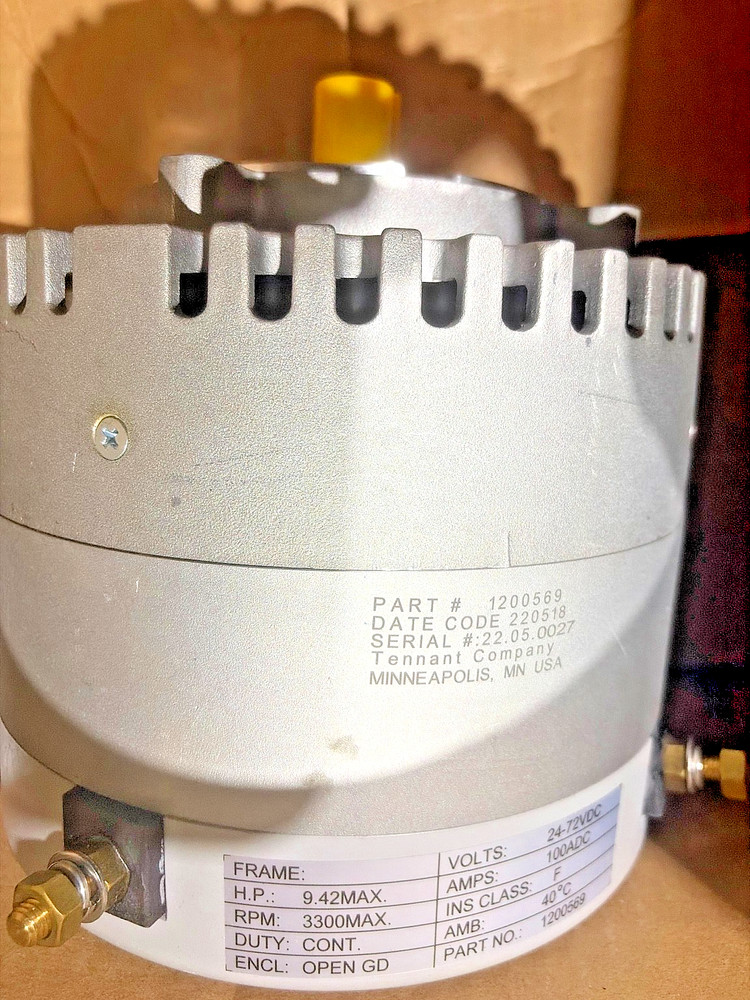 Tennant 1200569 24-72V DC Drive Motor 9.42HP 3300RPM 100ADC Open GD New OEM