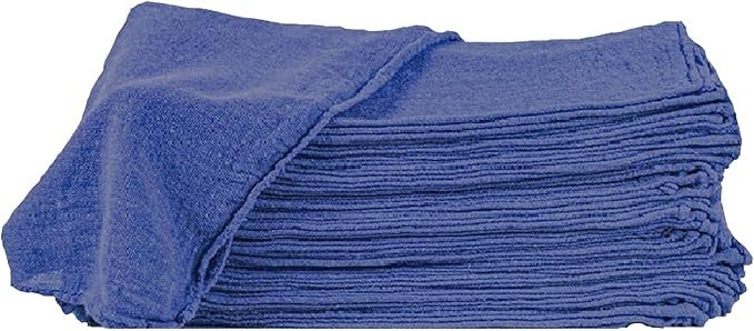 50 Pieces Blue Shop Towels Large 12×14 Cleaning Rags, Fast Free Shipping A Grade