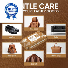 Air Jungles 3in1 Leather Cleaner Wipes 70 70 Count (Pack of 1),
