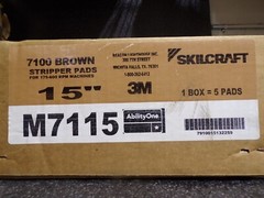 Ability One 7910-01-513-2259 15″ Brown Stripping Pads (5 Pack) (G)