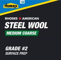Homax Rhodes American Steel Wool Medium Coarse Grade #2 – 12 Pad
