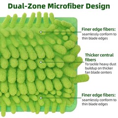Zavrski Ceiling Fan Cleaner Duster with 6 Ft/72” Extension Pole 72”, Green