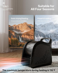 High-Velocity Floor Drying Blower with UV Lamp & 3-Speed Fan