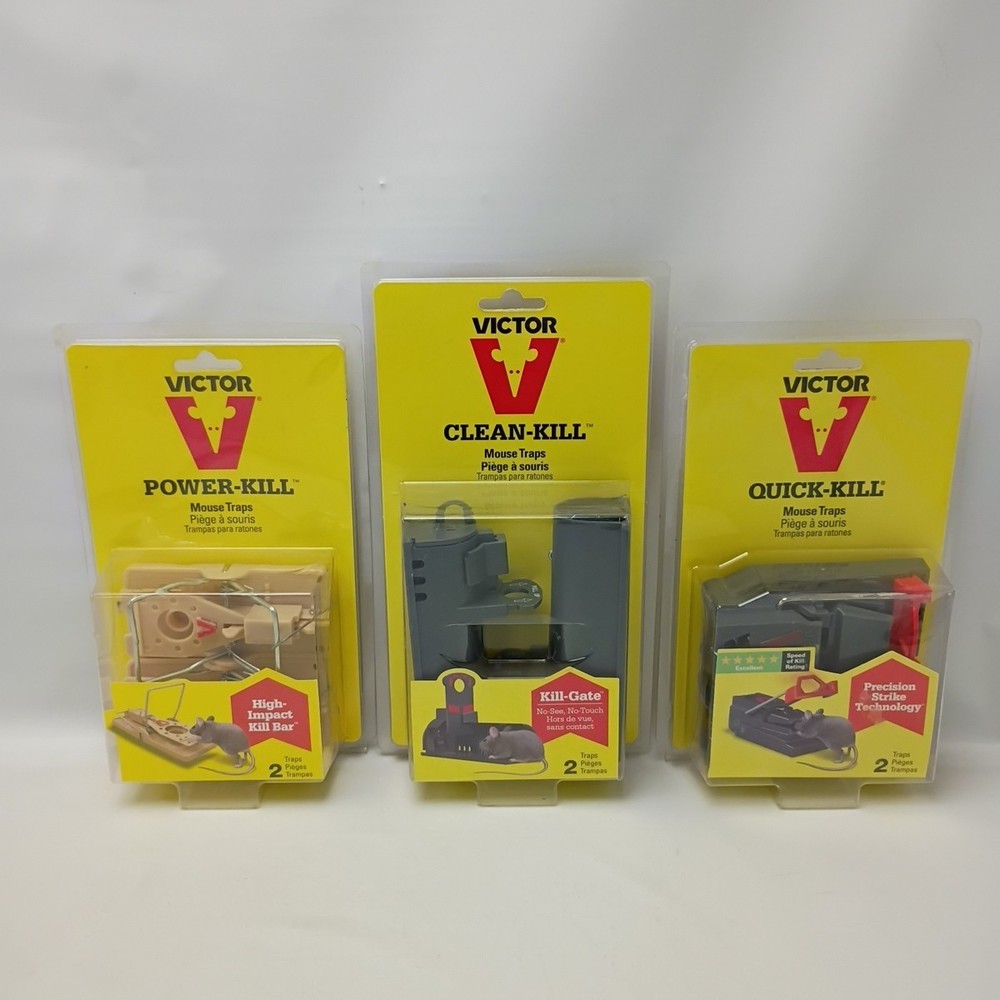 Victor Mouse Trap Lot Power Kill Clean Kill Quick Kill 2 Of Each New