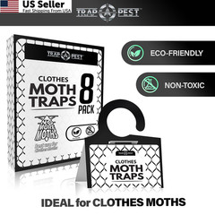 8 Pack Clothing Moth Traps Non Toxic Pheromone Sticky Trap for Closets USA