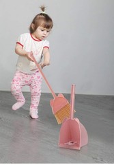 MAYEV Mini Broom with Dustpan for Kids,Little Housekeeping 2 Piece Set, Pink