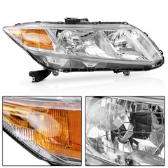 Halogen Headlight Chrome Housing LH RH 2012-2015 Honda Civic 33150TR0A01