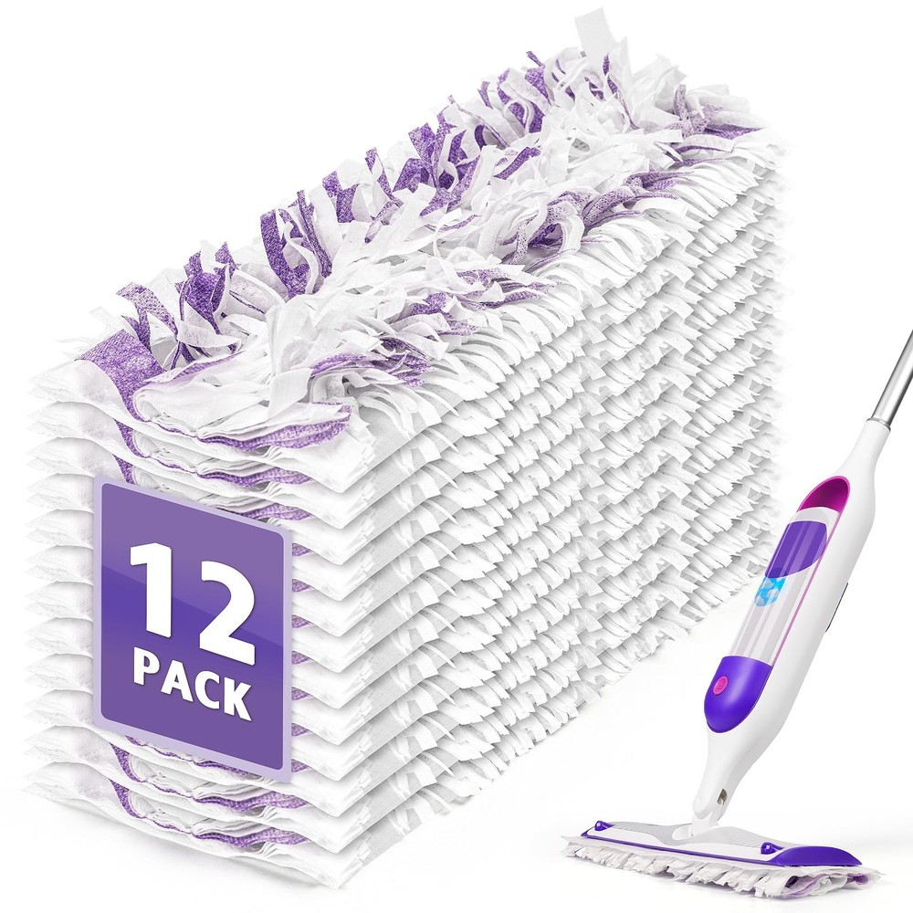 AIR U+ 12 Pack Disposable Power Mop Pads Refills for Swiffer 12 Count