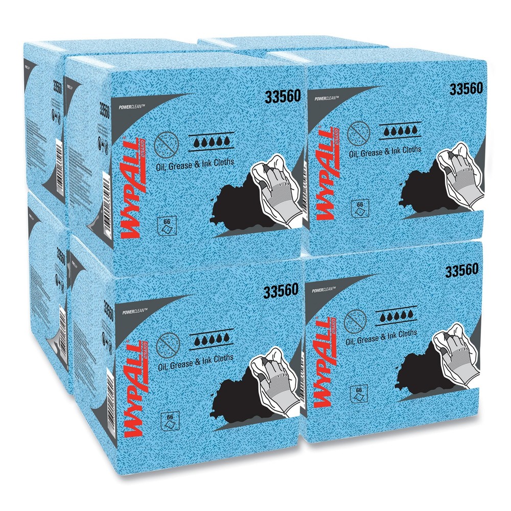 Kimtech* KIMTEX Wipers, 1/4 Fold, 12 1/2 x 13, Blue, 66/Box, 8 Boxes/Carton