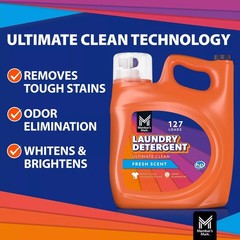 Member’s Mark Liquid Laundry Detergent, Fresh Scent, 127 Loads, 196 Fluid Ounce