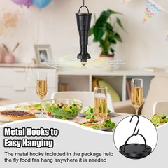 Glovv 4 Pack Fly Fans for Tables, Portable Batteries Powere Bug Food 4P, Gray