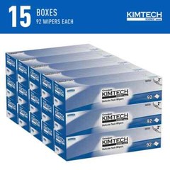 15 Boxes of 92 Kimtech 34721 Wipes: 14.7 x 16.6″ Sheet, White
