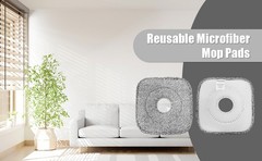 4 Pa Square Reble Microfiber Mop Pads Fit for True & Tidy Spin Mop,