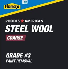 Homax Rhodes American Steel Wool Medium Coarse Grade #3 – 12 Pad