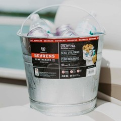Behrens 1210GS Gray Galvanized Steel Recyclable Round Pail 10 qt.