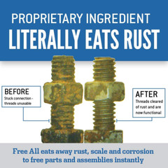 Free All Rust Eater Deep Penetrating Oil, 11 oz Aerosol – Loosens Rusted Bolts,