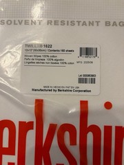 Berkshire 1622 Woven Cotton Cleanroom Wipes 12” x 12” 150 pcs. NWT