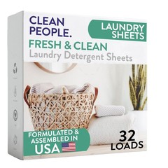 The Clean People Laundry Detergent Sheets – Soap – Ultra 32 Count