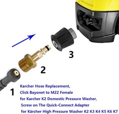 2Pcs Gold M22 Adapter High Pressure Washer Hose Pipe Quick…
