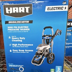 HART 3000 PSI Electric Pressure Washer Brushless Motor Wheel-Mounted 25ft Hose