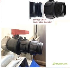 275 330 Gallon IBC Tote Water Tank Adapter with Gasket -2″ 2 inches, Black