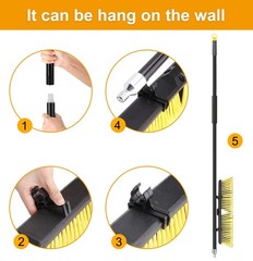 Kefanta 18 Inches Push Broom Outdoor- Heavy Duty Broom 63 Long Handle For Deck