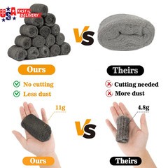 Steel Wool Pads 0000 15PCS – Steel Wool 0000 Roll Glass Wood Fabric Metal Extra