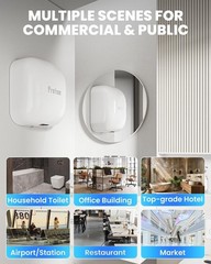 1800W Commercial Hand Dryer, Automatic High Speed Hand Dryer Machine White