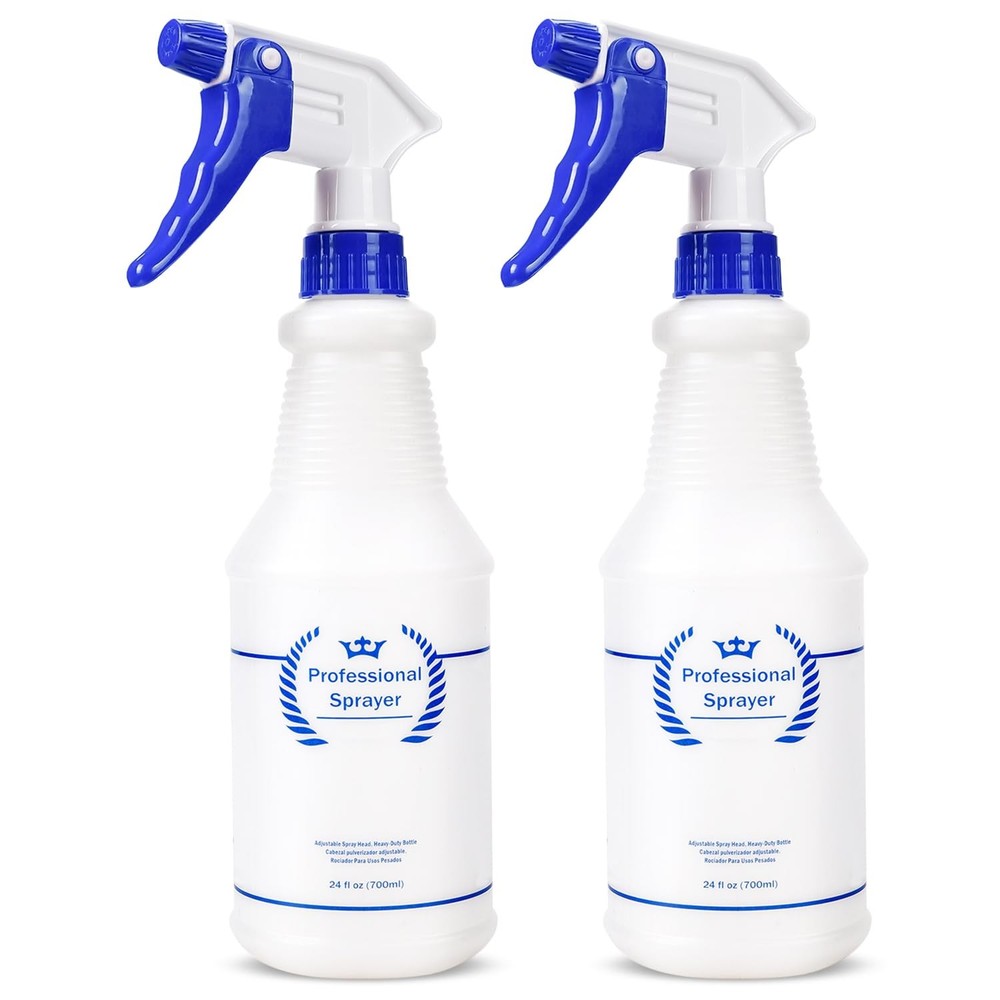 Plastic Spray Bottle, Empty Bottles (2 Pack 24 Oz), 2-Pack, Blue