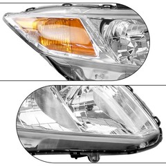 Halogen Headlight Chrome Housing LH RH 2012-2015 Honda Civic 33150TR0A01