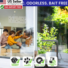 50 Window Fly Traps Sticky Non-Toxic Clear Fly Paper Indoor Housefly Gnat Killer
